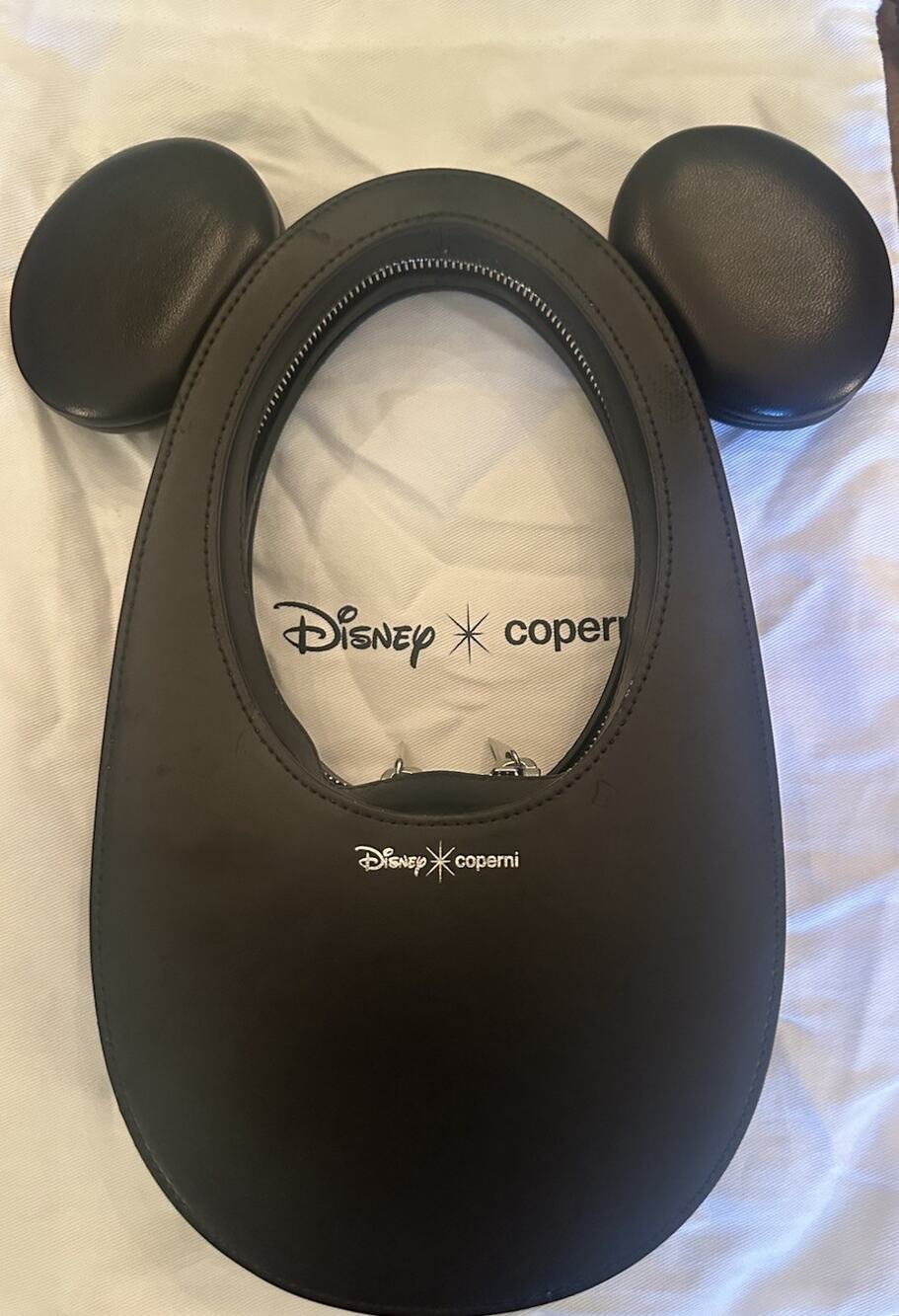 ⁠COPERNI x Disney Black Leather Mickey Mouse Swipe Bag Handbag Mini Tote DustBag